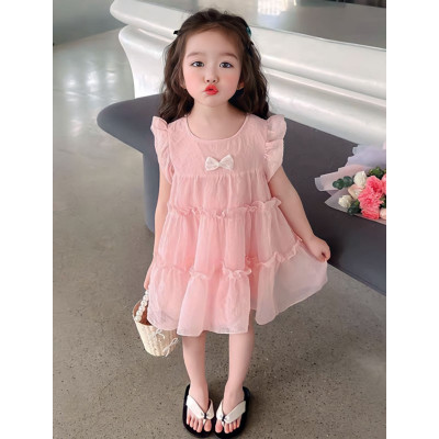 dress kerut renda mini ribbon - dress anak perempuan